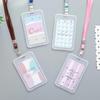 Creative Kawaii Plastic Translucent Card Holder Note ID Credit Card Bus/catering Student Bank Protection Card Holder Random