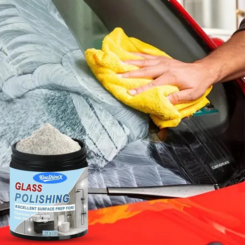 Car Windshield Polishing Scratch Repair Powder 80g Glass Oil Film Remover Deep Stains Cleaner Auto Care Accessories