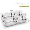304 Stainless Steel 4-Compartment Rectangular Dining Tray for Students & Children