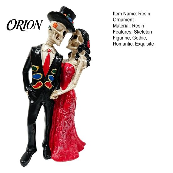 Romantic Gothic Statue Skeleton Couple Statue, Figurine, Resin Hand-painted Figurine Man And Woman Sculpture for Halloween Table Decor Decorative