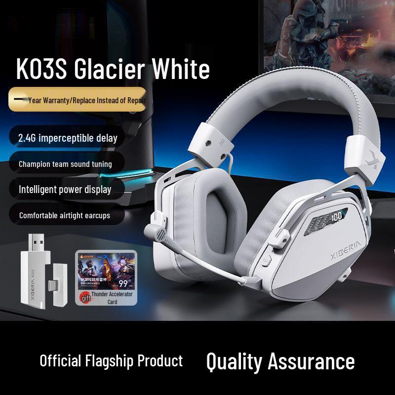 2025 K03S Wireless Over-Ear Gaming Headset - Comfortable, Bluetooth 2.4G, Esports-Optimized with Sound Positioning