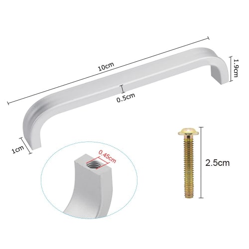 ZADAFINA 10-Piece Set of Door Handles, Cabinet Handles, Pull Handles, Drawer Pulls, Aluminum Alloy Knobs for Doors, Cabinets, Dressers, Cupboards, and