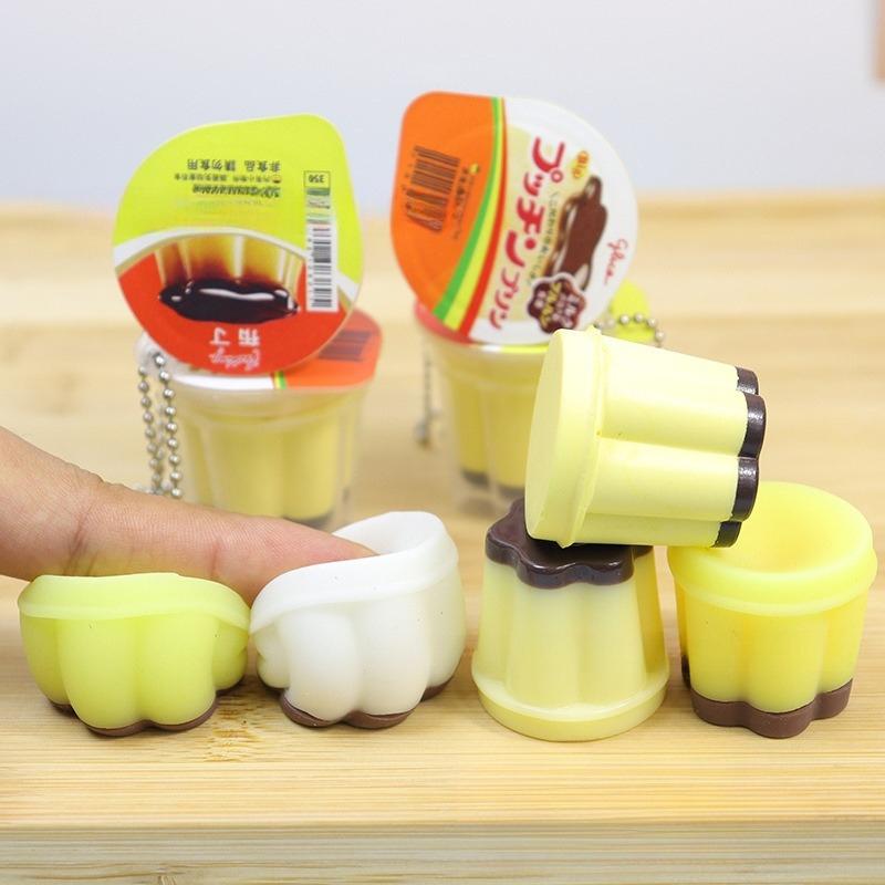 Squishy Fidget Toy Nowość Pudding Ściskaj Dekompresuj Zabawka Brelok Urocze Zabawki Antystresowe Zawieszka do Plecaka Dzieci Dorośli Prezent