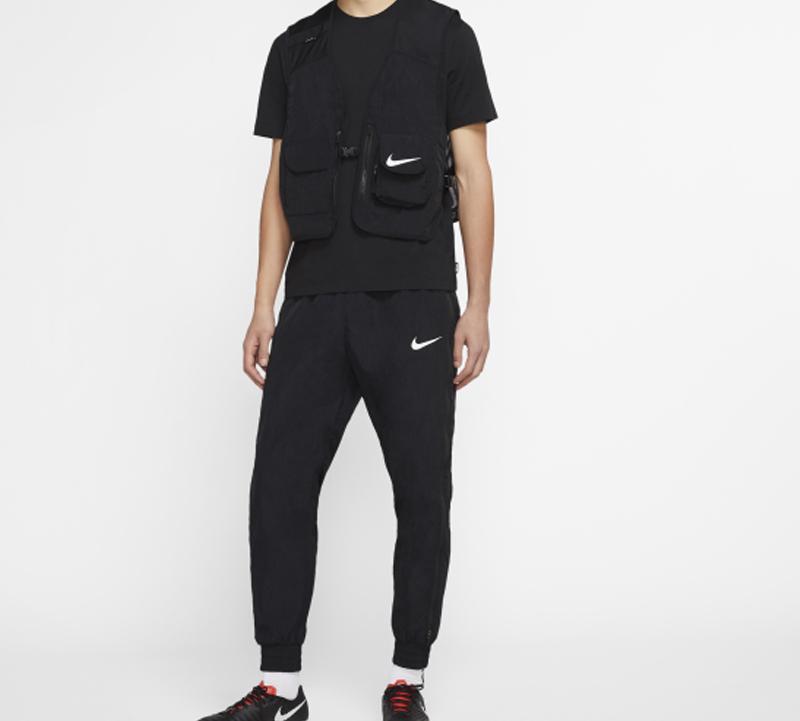 Nike Vests Men's Black Collarless Moderate Urban Techwear CK9975-010