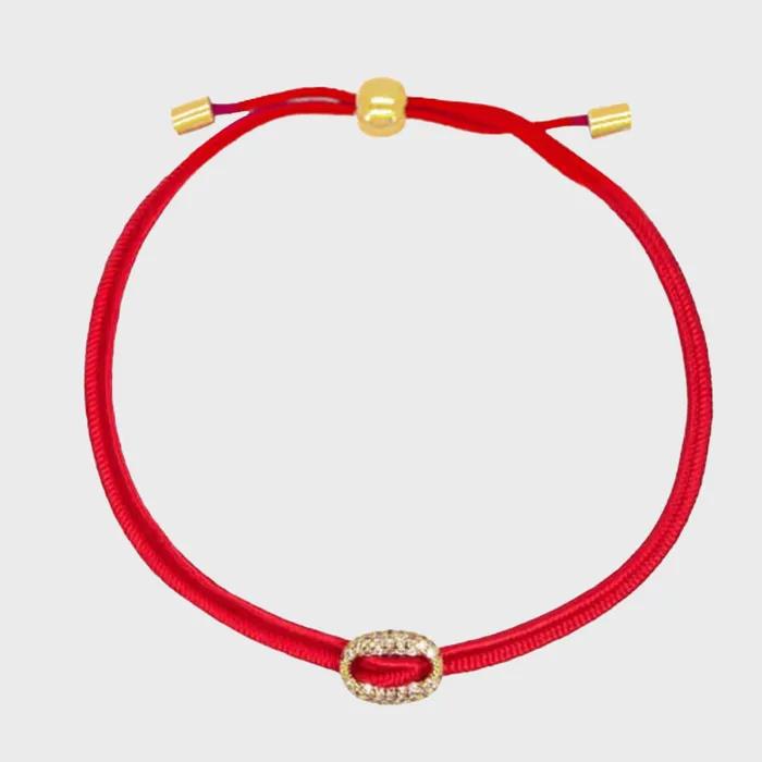 Pave Setting Silky Bracelet (Red)