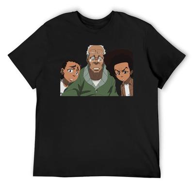 The Boondocks Huey T-Shirt νέα έκδοση μονόχρωμο με στάμπα ζώων για αγόρια υπερμεγέθες t-shirt άνδρες