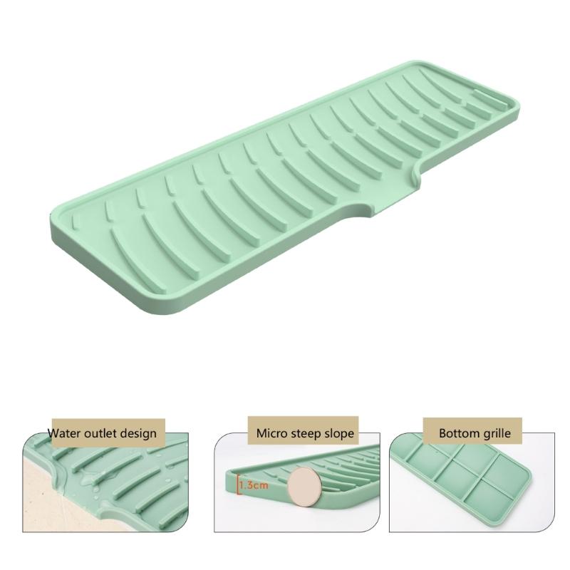 Multifunction  Silicone Faucet Mat Not  Slip Drainages Mat Kitchen Faucet Mat Kitchen Sink Accessory Large for Kitchen Sink
