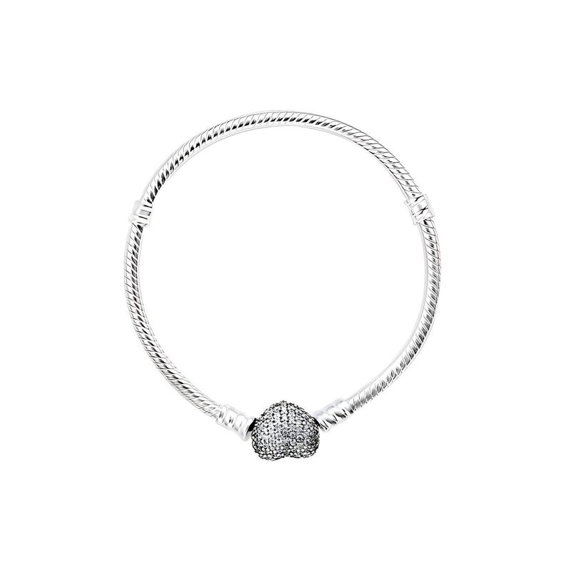 Pandora Moments Brilliant Love and Snake 925 Silver Bracelet Women's Silver 590727CZ