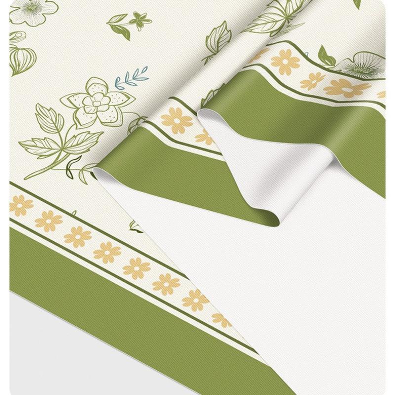 Environment protection Green and Fresh Rectangular Tablecloth Natural Sagging Anti Slip Silent Table Mat Thickened Encrypted Restaurant Decorat Fabric