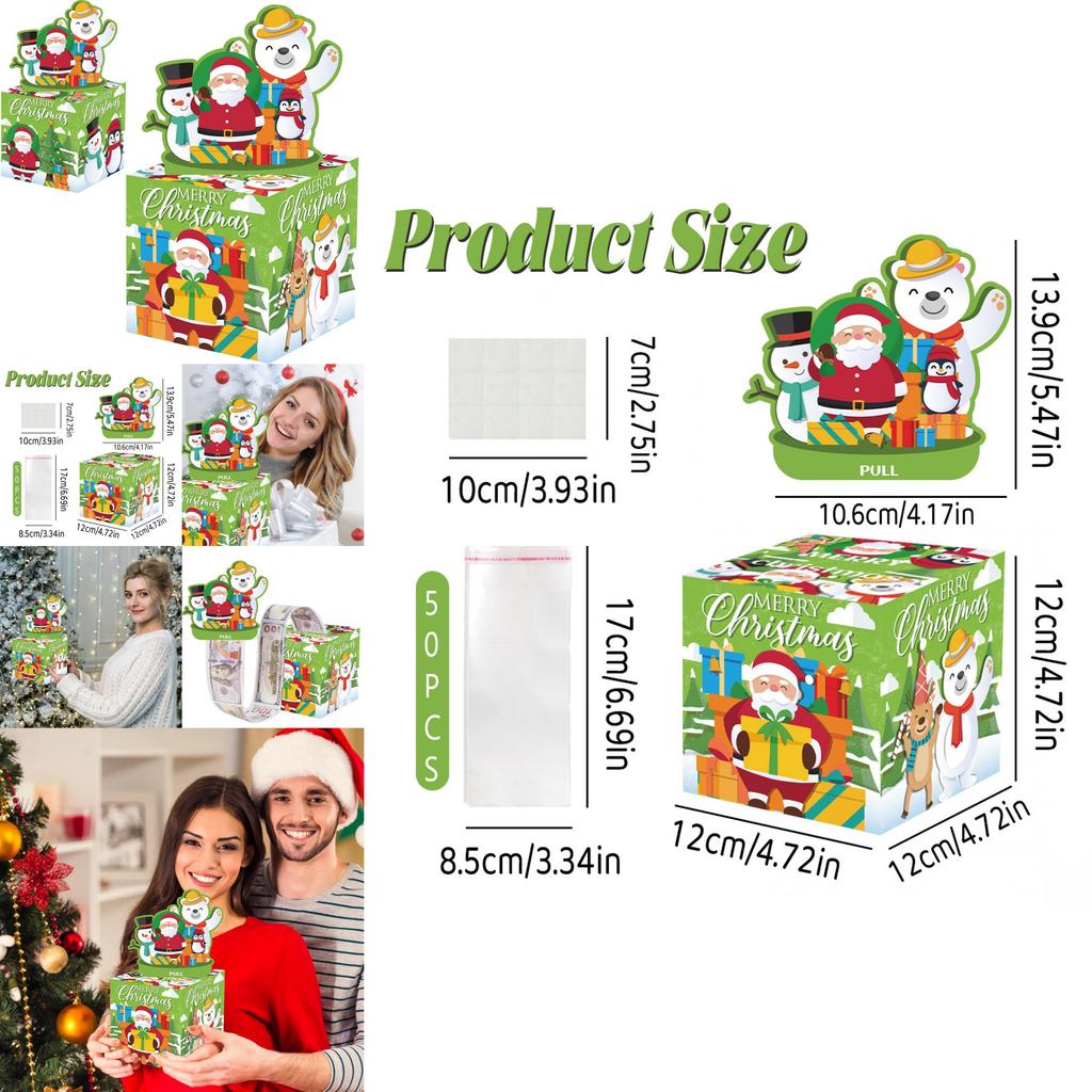 Green Penguin Snowman Christmas Party Centerpiece Coin Box For Holiday Gatherings