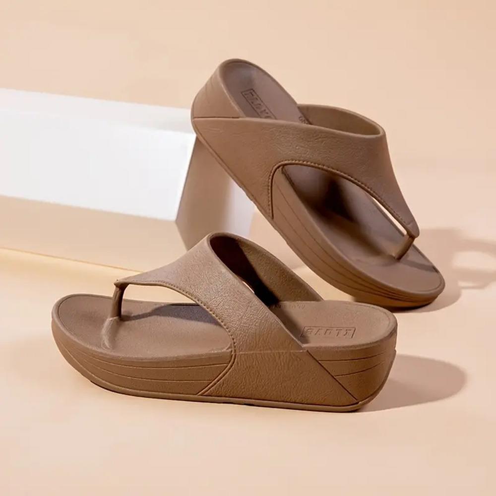 2025 Women's Summer Fashion Slippers - Casual Non-slip Thick Sole, EVA Material Open Toe Beach Shoes