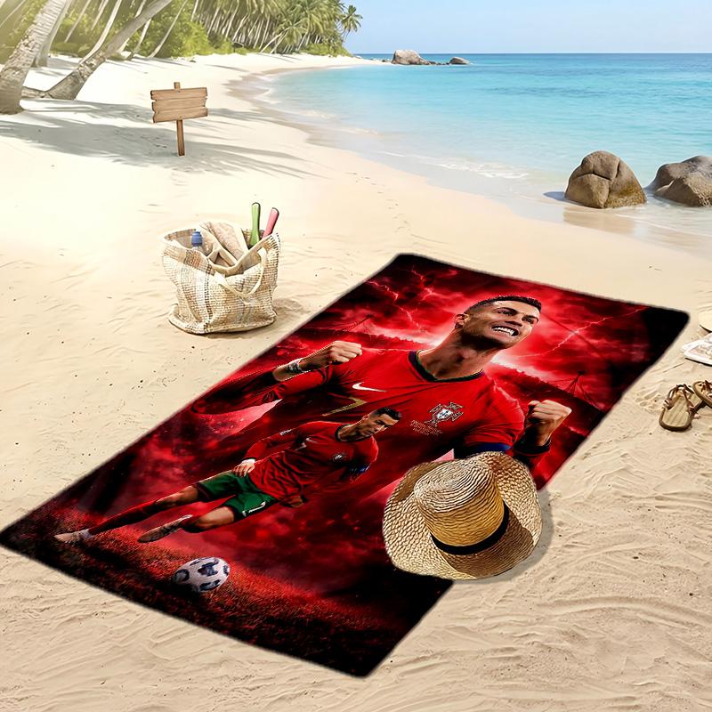 Cristiano Ronaldo Printed Beach Towel Quick Dry Soft TowelPortable Large Rectangular Beach Blanket for Travel Swimming Pool