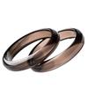 Ice Obsidian Crystal Bangle for Women - Natural Transparent Black Jade Bracelet