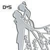 Valentine's Day Couple Metal Cutting Dies DIY Arts Crafts Scrapbooking Wedding Greeting Card Decoration Carbon Steel Embossing Templates Stencils