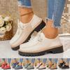 Thick Soled Lace Up Women's Loafers Fashionable And Casual Suede Low Top Round Toe Casual Shoes Casual Business Shoes for Women