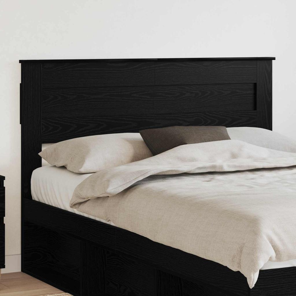 Headboard In Black Oak Look Made of Wood Based Material
