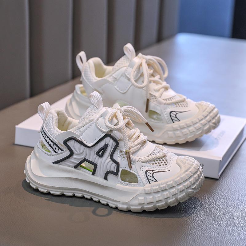 Medium and large girls mesh frame shoes non-slip tire sole sports shoes 2025 new breathable and lightweight casual running shoes