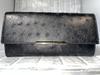 GUODI Long Wallet with Flap, Genuine Ostrich Leather with Card Holder, TK-RP30LW2, Unisex (Black)