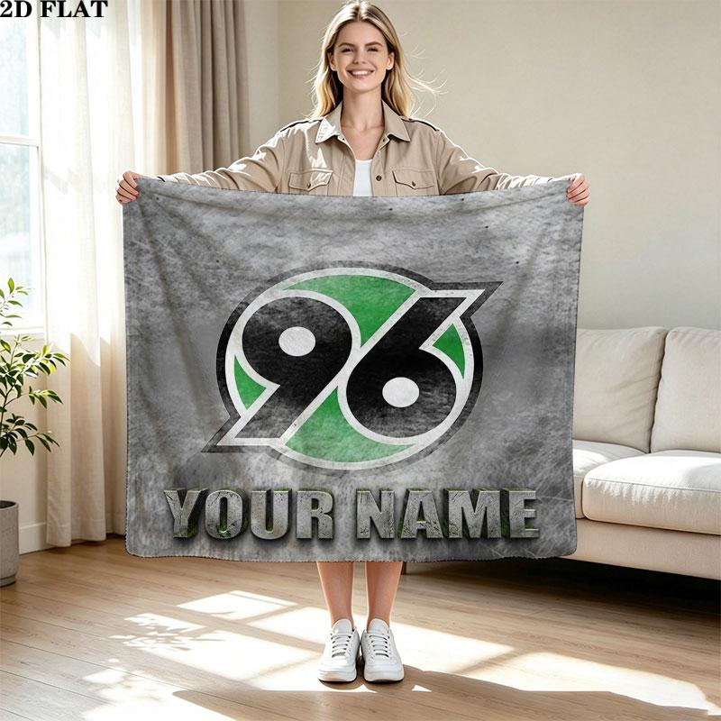 1PC Hannover 96 Custom Name Patterned Flannel Blanket Suitable For All Seasons for Home Decor Warmth and Comfort Gifts Holiday Present