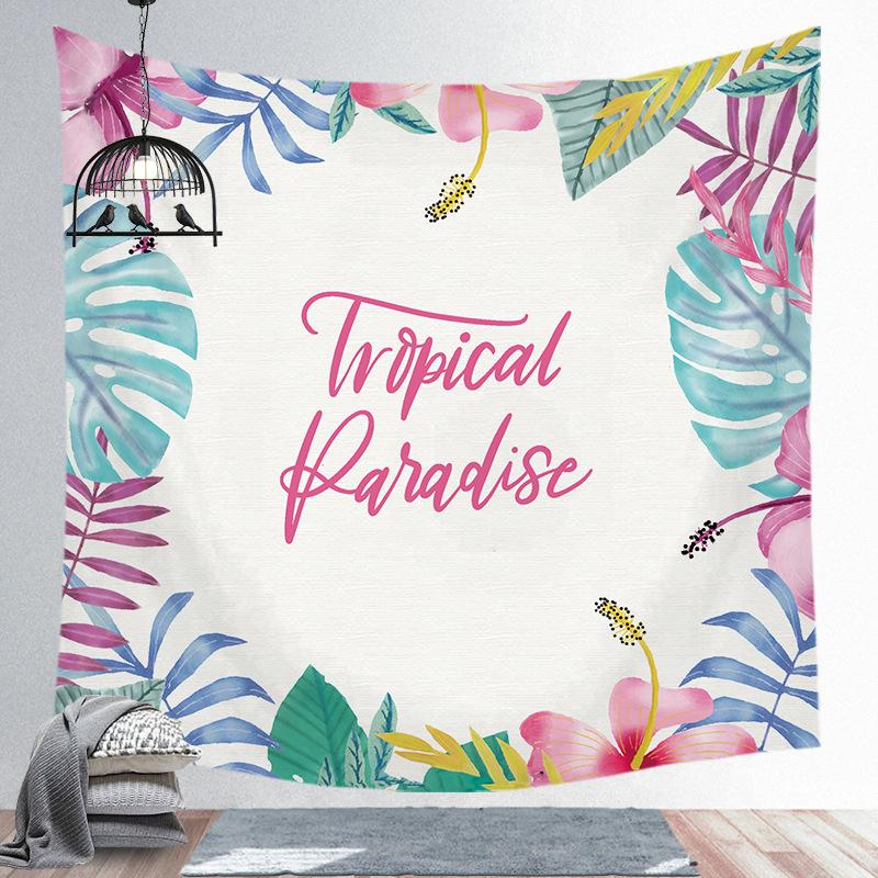 Modern Nordic Polyester Tapestry Tropical Plants Wall Hanging Decor Hot Bohemian Tapestry For Bedroom Dorm Living Room Wall Art