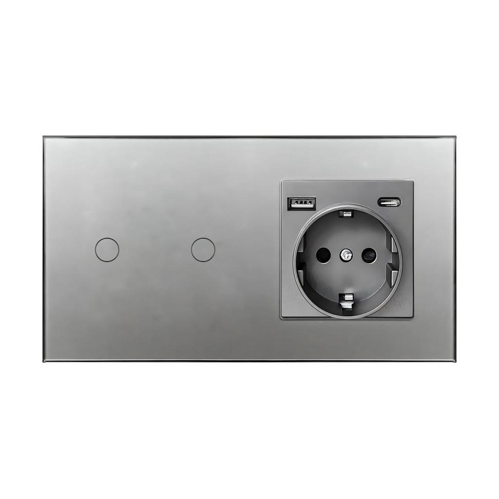 European Standard Zigbee Smart Switch with Graffiti Design, Glass Panel, and Alice Voice Support