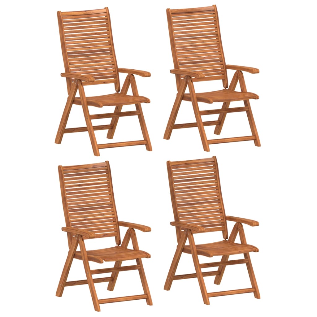 Garden Chairs 4 pcs Adjustable 56x72x107 cm Solid Acacia Wood