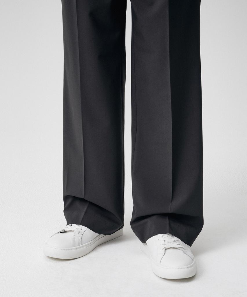 MUSINSA STANDARD [Cooltandard] Real Wide Hidden Banding Slacks [Gunmetal]
