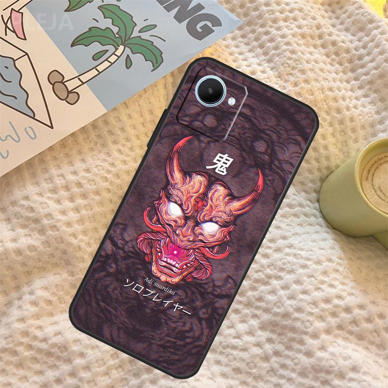 Samurai Oni Mask Case For Realme C71 C75 C61 C53 C55 C33 C63 C51 C65 C67 11 12 13 14 Pro Plus GT6 GT7 15 Pro