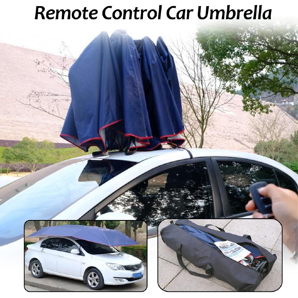 25W Automatic Remote Control Car Umbrella Tent Sun Shade Awning Shelter Cover SUV Truck Sun Shade Waterproof Fold Car Canopy Tent