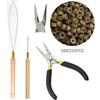 Hair Extension Tool Kit Includes Extension Pliers Crochet Hook Bead Stringer and Nano Ring for Making Styling Accessories