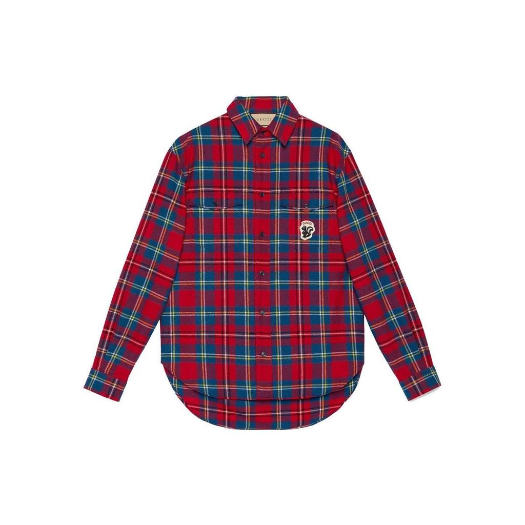 GUCCI Tartan Skunk Patch Shirt 720960-ZAK7U-6499