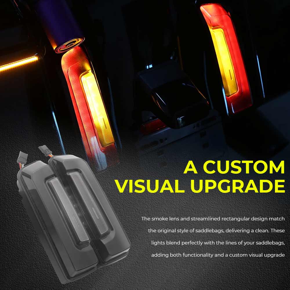 LED Saddlebag Tail Lights ABS Plastic Black Motorcycle Accessory Fit For Harley Touring Road Glide CVO/SE FLTRXSE 2023 2024 2025