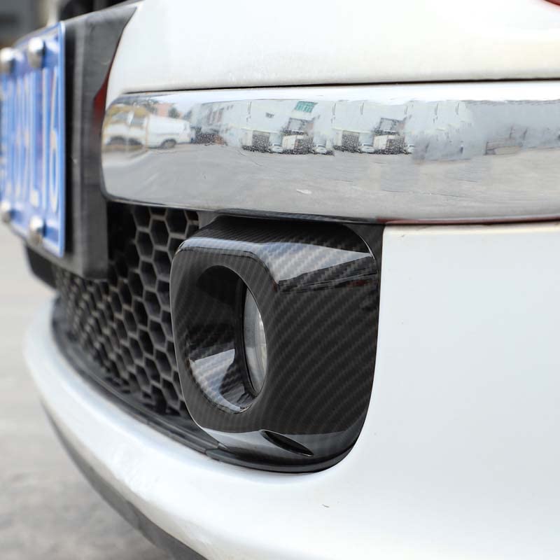 Hcilloend Fog Light Front Fog Light Trim Protective Covers for New Fiat 500 ABS Decorative Exterior Custom Set Fiber Covers, Rings, (2011-2019),