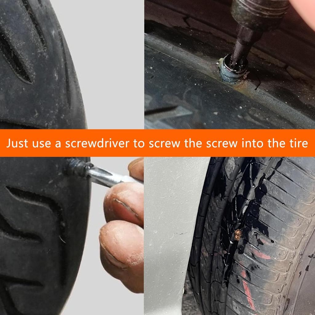40 Pcs Tire Repair Rubber Nail Tire Repair Nail Tire Repair Rubber Screws Fast Tool Self-Service Suitable for Car Motorcycle Jeep Tire Puncture