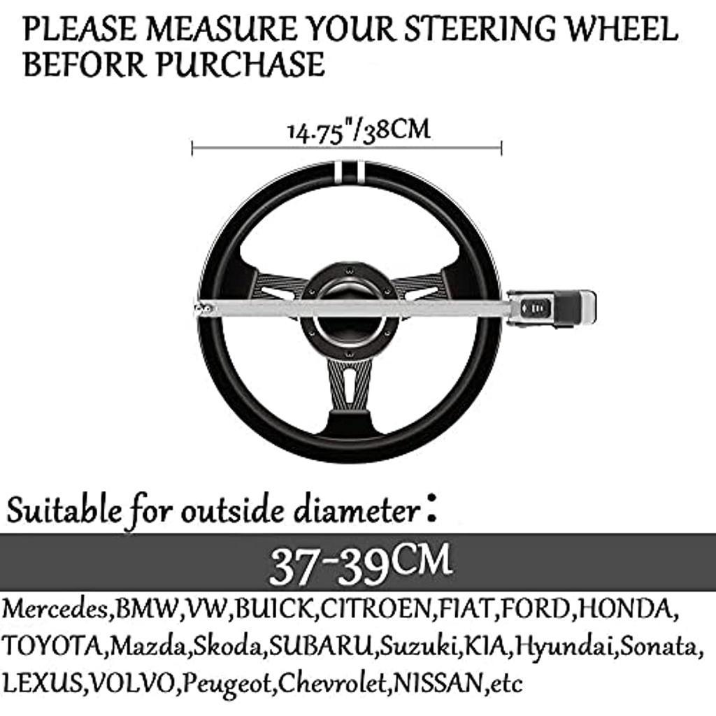 Couvre-volant automatique universel Couvre-volant robuste en cuir véritable 38 cm / 15 pouces Couvre-volant antidérapant Couvre-volant Pr