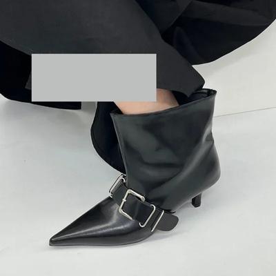 Spitzschuh Damen Stiefeletten Designer Fashion Heels Schuhe Neue Sexy Gladiator Chelsea Stiefel Pumps Goth Femme Zapatos