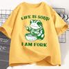 Summer men's Life Is Soup I Am Fork English printed T-shirt. Fun frog Summer short-sleeved camiseta hombre9