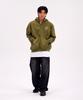 Astral Projection Graffiti Oversized Wide Shoulder Zip-Up Hoodie_Green Brown