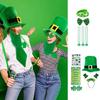 Elegant Prom Party Shamrock Flat Top Hat with Bangles&Necklace&Glasses for Woman