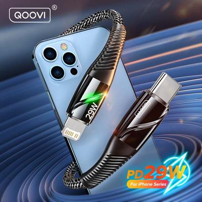 QOOVI PD 29W USB Tipo C Cavo del Caricatore Per iPhone 14 13 Mini 12 11 Pro Max Xs X Xr 8 7 iPad Air MacBook Cavo di Ricarica Dati Veloce