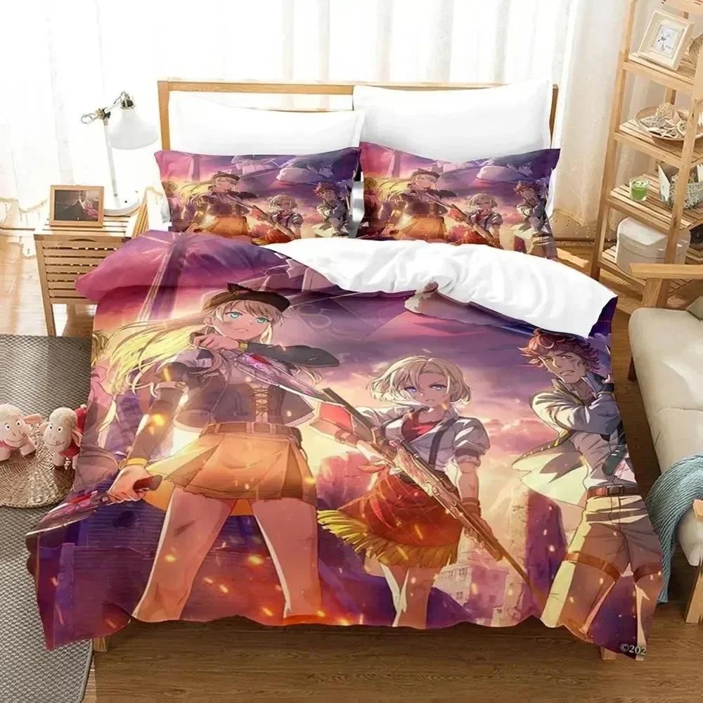 Legend of Heroes Bedding Set Duvet Cover Bed Set Quilt Cover Pillowcase Comforter King Queen Size Boys Adult Bedding Set A