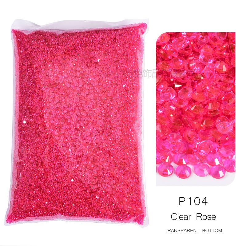 Round Resin Flat Bottom Drill Transparent Bottom Luminous Nail Drill Diy Mobile Phone Violent Bear Loose Diamond Accessories Accessories