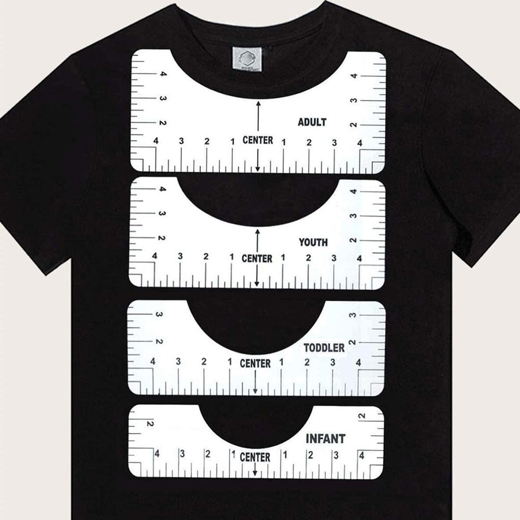4pcs/set, T-shirt alignment ruler, T-shirt measuring ruler, sewing center design ruler, sewing tool accessories