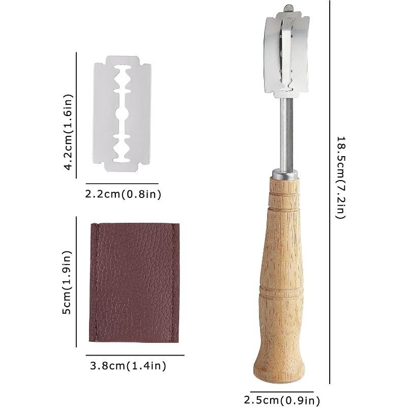 Bread Lame, Stainless Steel Bread Lame Dough Scoring Tool, Premium Sourdough Scoring Tool, Bread Scorer with 5 Razor Blades
