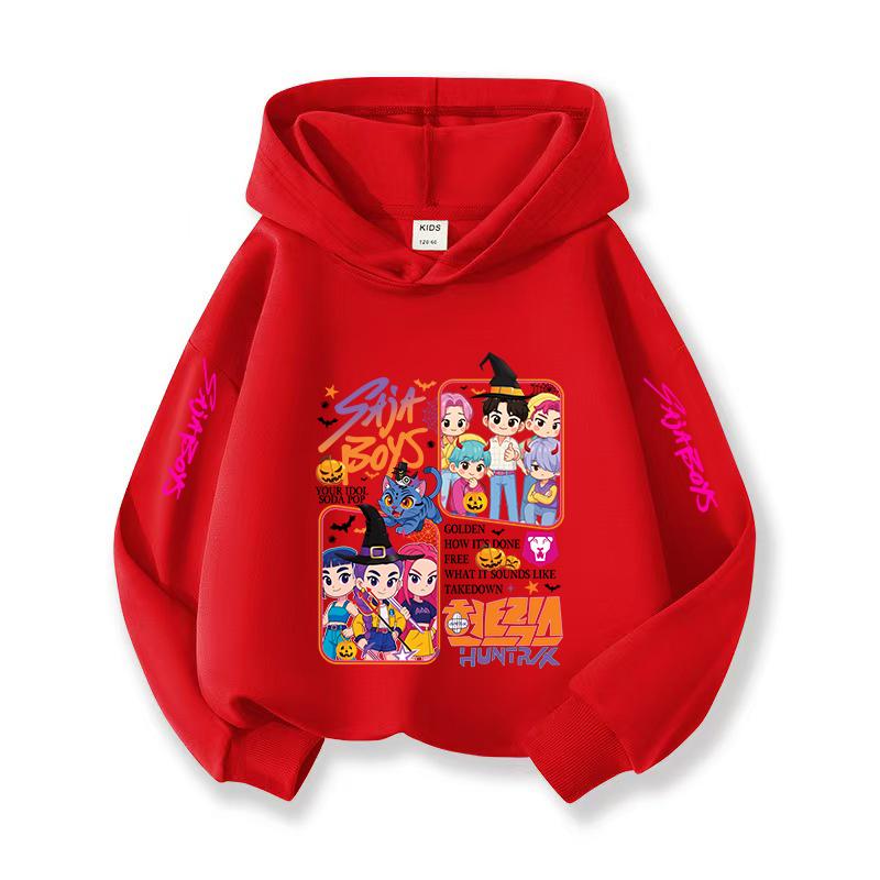 Kpop Christmas Casual Children's Hoodie Halloween Korean Fashion Comfortable Sweatshirt Children's Gift Girls Autumn Winter Set