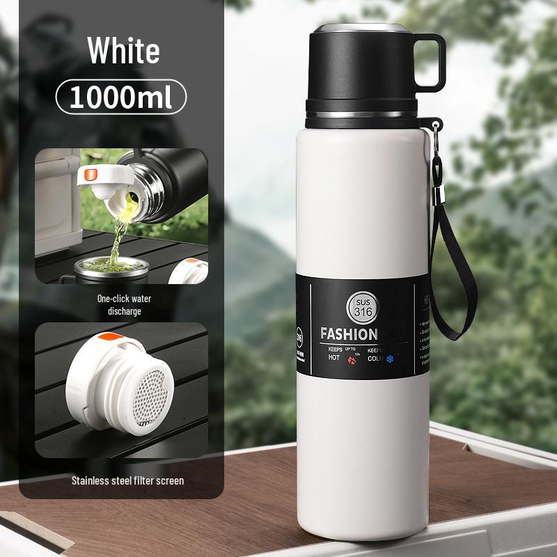 Stainless Steel Insulated Thermos for Men & Women - Large Capacity, Portable Travel Water Kettle