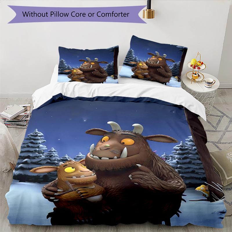 Set Biancheria da Letto Il Gruffalò 3 Pezzi Copripiumino Chiusura Include 1 Copripiumino & 2 Federe, Morbido e Confortevole per Tutte le Stagioni.