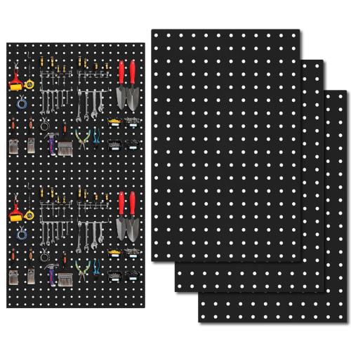 

Перфорированная панель, 300*400мм, шаг отверстий 25мм, настенная, магнитная, для хранения инструментов, сделай сам, декоративная, для кухни, офиса, ванной комнаты (Черный, 3 панели)
