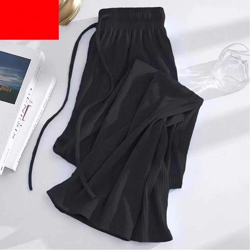 Women's Lightweight Summer Slim-Fit Wide-Leg Pants: Flowing, High-Waisted, Slimming, Casual Straight-Leg Pants