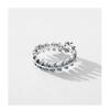 Cute Female Silver Color Leaf Wedding Rings Promise Open Adjustable Engagement  For Women